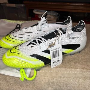 New adidas Predator Elite FG Cloud White Black Lucid Lemon JI1082 Men's 10.5